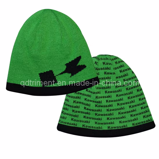 Earflap hecho punto telar jacquar de acrílico al por mayor de la gorrita tejida del invierno con POM