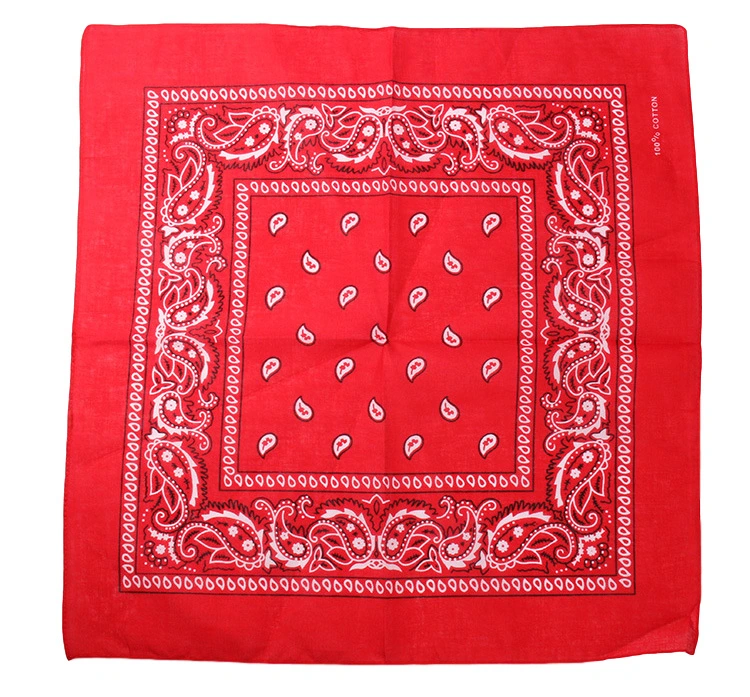 Promotional Gift Customized Kerchief Multifunctional Neck Square Wholesale Cashew Flower Cotton Head Bandana