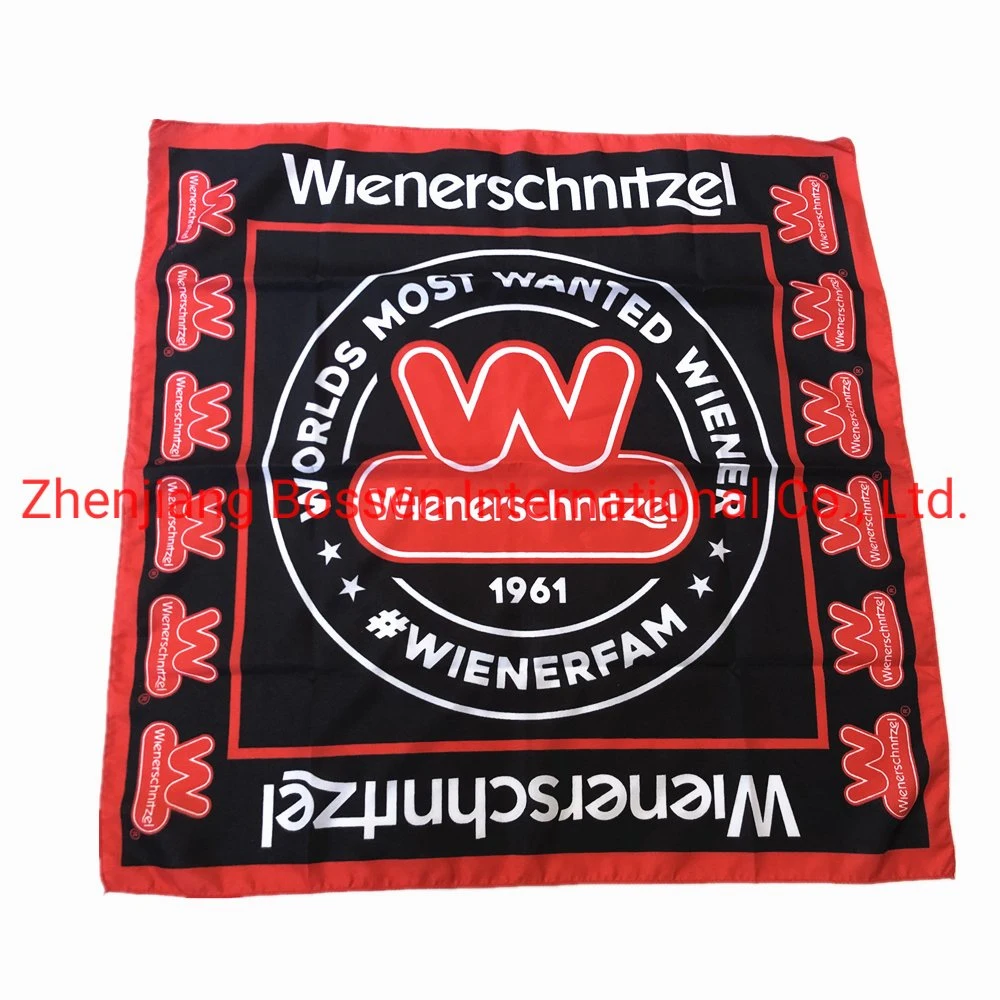 China Factory OEM Custom Logo Print Promotional Cotton Polyester Handkerchief Cotton Headwear Bandana