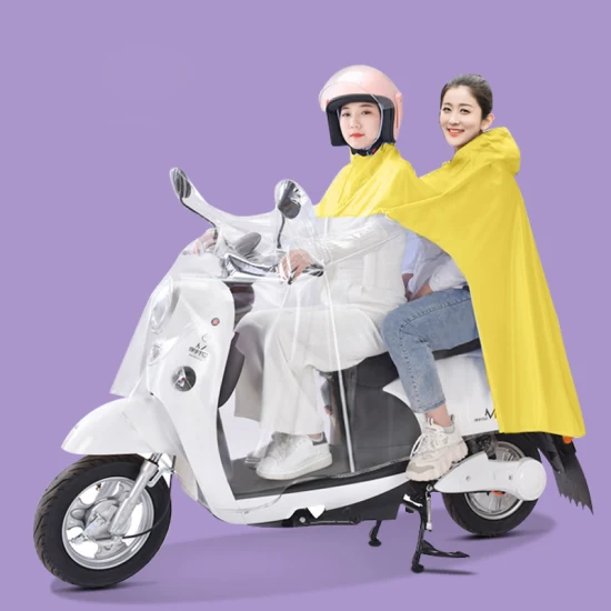 Personalizable al aire libre PU/PVC/Oxford Hombres Mujeres Persona doble Scooter Poncho de lluvia Capa Chaqueta Impermeable Ropa impermeable para motociclistas de bicicletas eléctricas