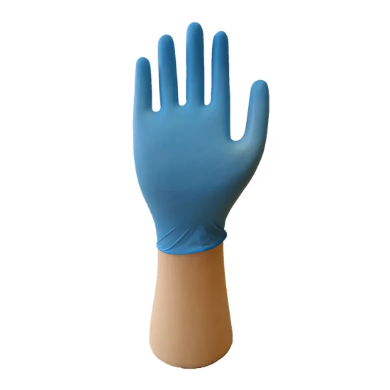 Guante azul disponible médico del examen de los guantes del nitrilo del examen del polvo del suministro médico