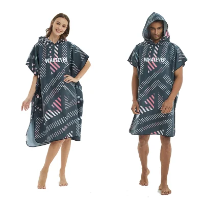 Poncho con capucha de secado rápido absorbente personalizado de la resaca de la toalla de la microfibra del logotipo personalizado